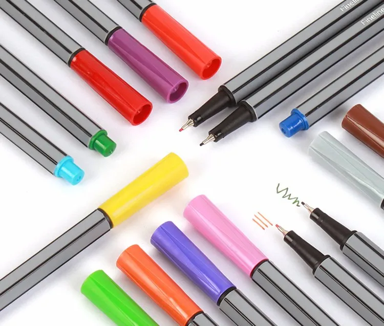 24 цвета гелевая ручка набор 0,4 мм Тонкий точечный наконечник на водной основе маркер для рисования ручки Fineliner пишущий Радуга раскраска школьные принадлежности