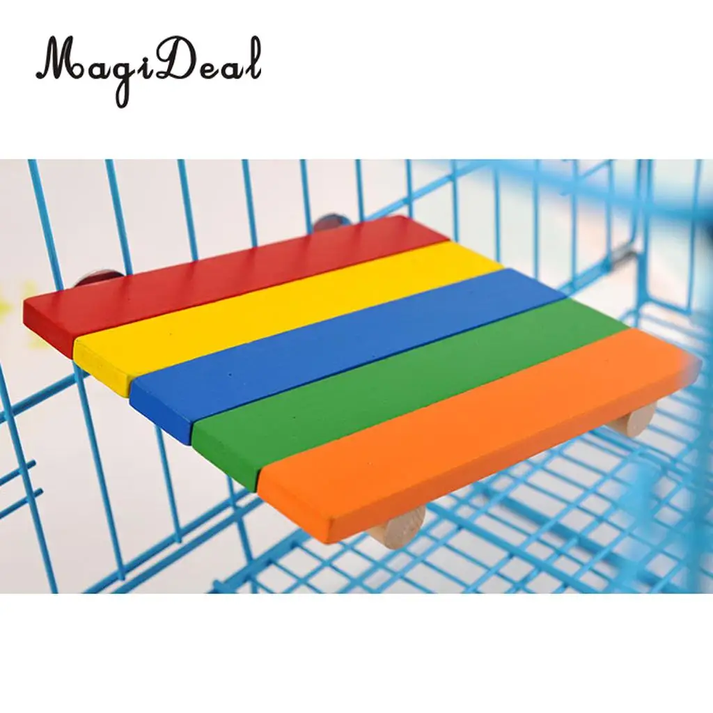  Small Pet Wooden Cage Platform Shelf Stand Board for Puppy Pet Hamster Squirrel Mice Rat Guinea Pigs
