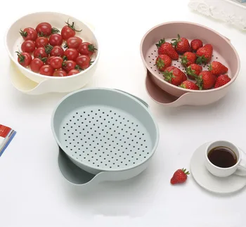 

1PC Multifunctional Plastic Double Layer Dry Fruit Containers Garbage Holder Plate Snacks Seeds Storage Box Garbage Hold OK 0352