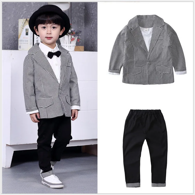 Children s children for boys gentleman spring wind model plover jacket pants in two sets of