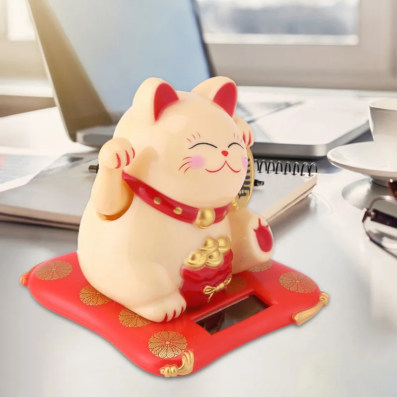 Модный черный/белый Maneki Neko на солнечных батареях, радушный Кот, удача для дома, автомобиля, отеля, ресторана, украшения, Ремесло