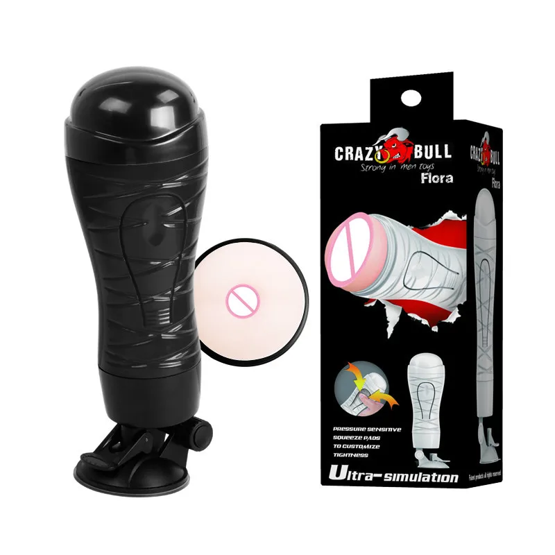 ФОТО BAILE Suction Cup With Strong Sucker Anal Tunnel Masturbator Manual Pressure Pocket Pussy Sex Products For Men Adult Sex Toys
