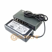 DSLRKIT 250 м 5 портов 4 PoE выключатель инъектор питания через Ethernet 52 в 75 Вт Макс. 90 Вт+ адаптер питания