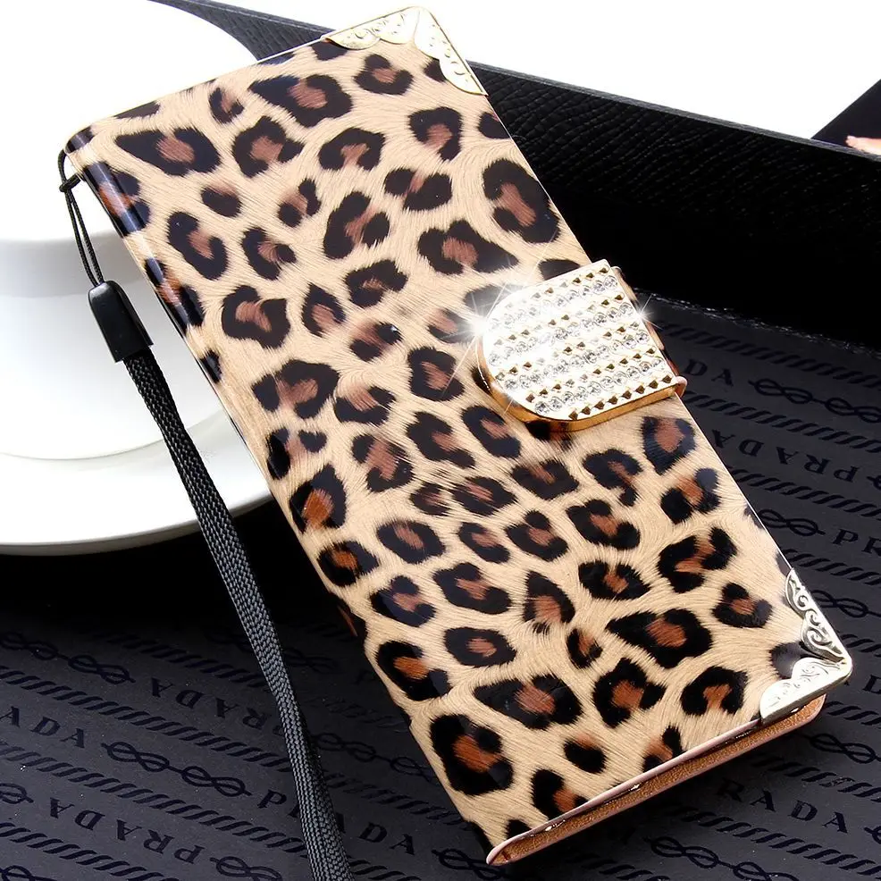 For iPhone 7 6 6S Plus 5 5S SE Case Luxury Wallet Leopard