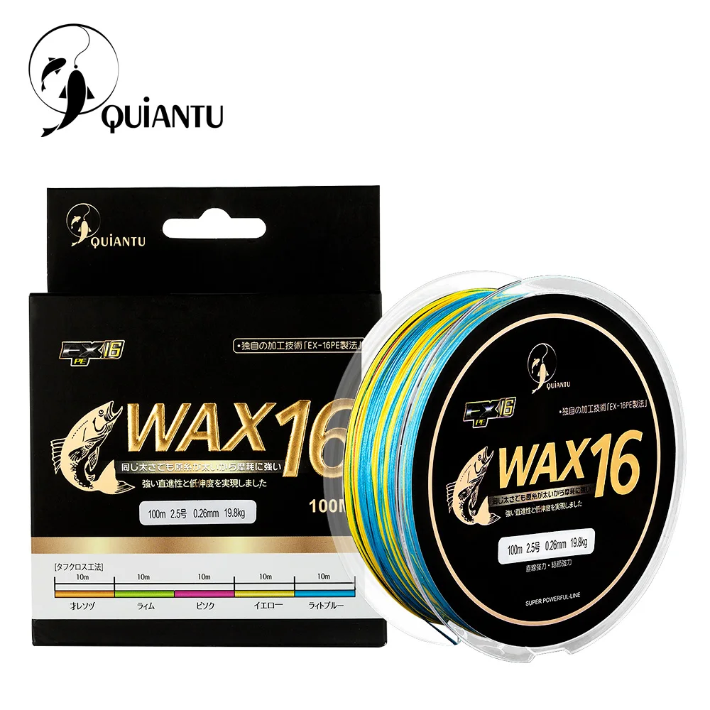 

QUIANTU 2018 New Brand 100 Mt 34-158lb Fishing PE Braided Line 16 Stands Multifilament Line Strong Fishing Line Salt Water Line