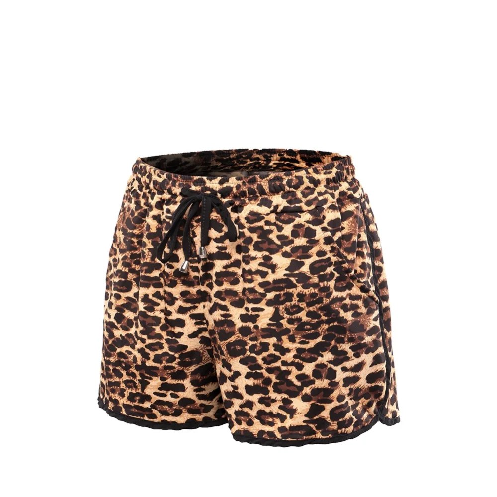 Cheetah shorts womens Clearance