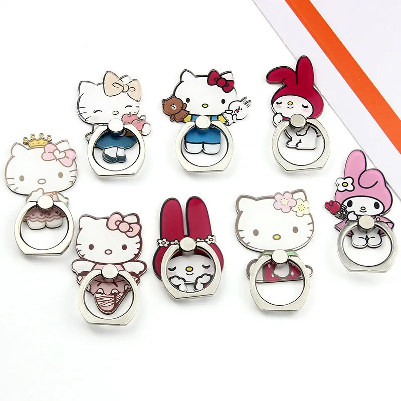 

For Iphone 6 7 8 Plus Xiaomi Mi8 Lite finger ring phone holder for Smartphone with cute cartoon hello kitty design mobile stand