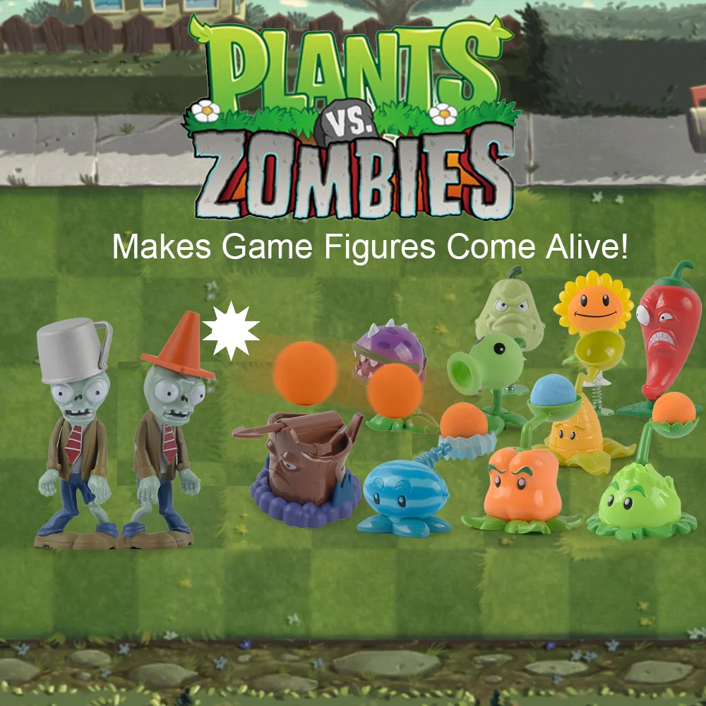 

Original Plants vs Zombies Action Toy Figures Set Collectible PVC Action Anime Figure Model Juguetes High Quality Doll Toys 2018