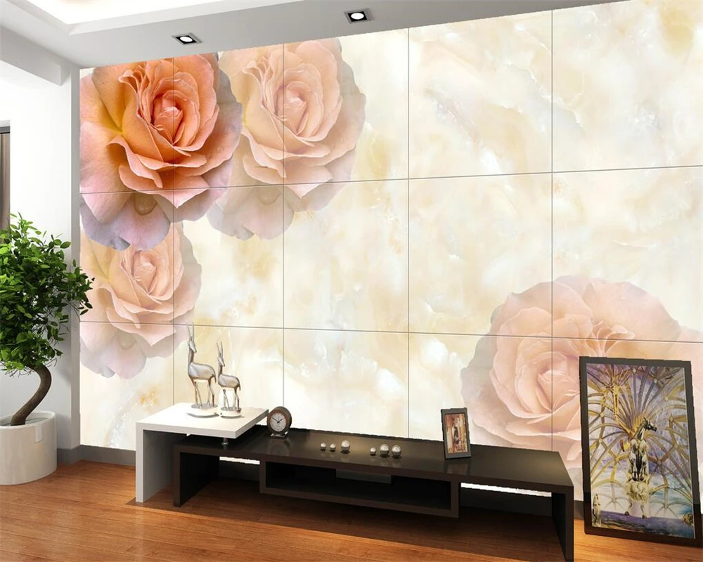 beibehang custom luxury jewelry flower wallpaper for bedroom walls 3d flooring photo mural wall paper living room tv background Beibehang Wall mural wallpaper roses  marble 3D stereo TV living room bedroom background wall wallpaper.wallpaper for walls 3 d