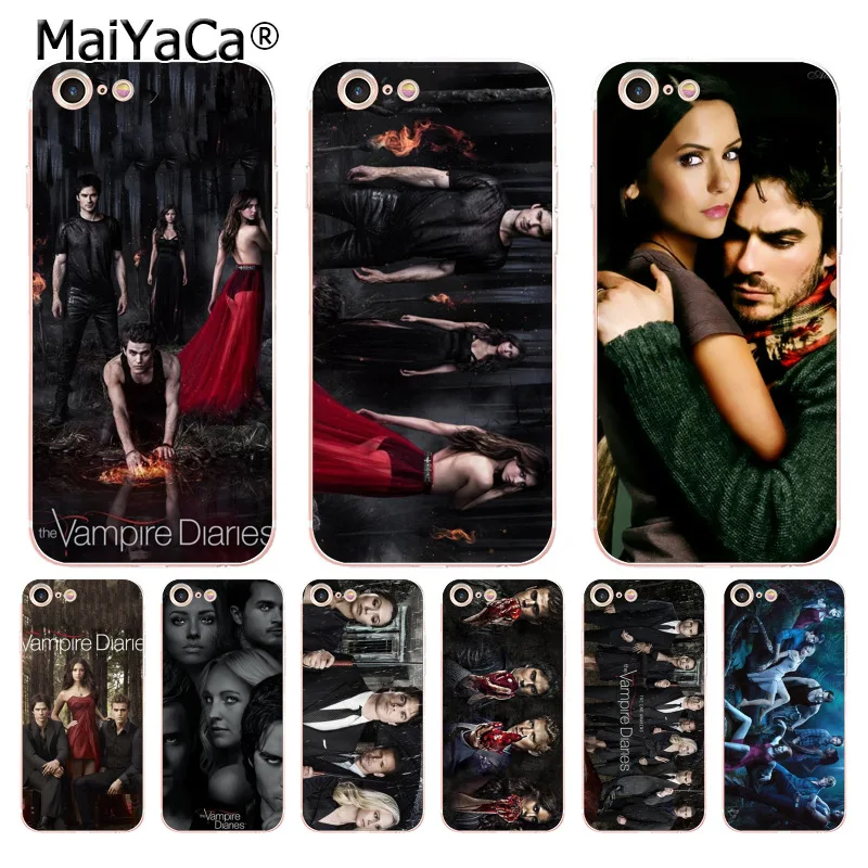 Прозрачный мягкий чехол для телефона MaiYaCa The-Vampire-Diaries из ТПУ iPhone 8 7 6 6S Plus X 5 5S SE 11pro max