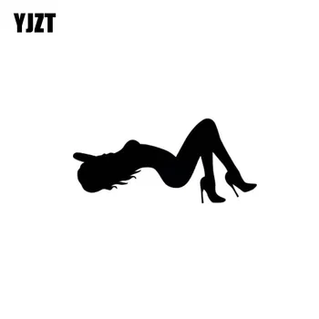 

YJZT 11.5*5.3CM Crazy Sexy Hot Girl Black/Silver Silhoutte Excellent Design Zero Defect Car Sticker Vinyl Decal C20-0589