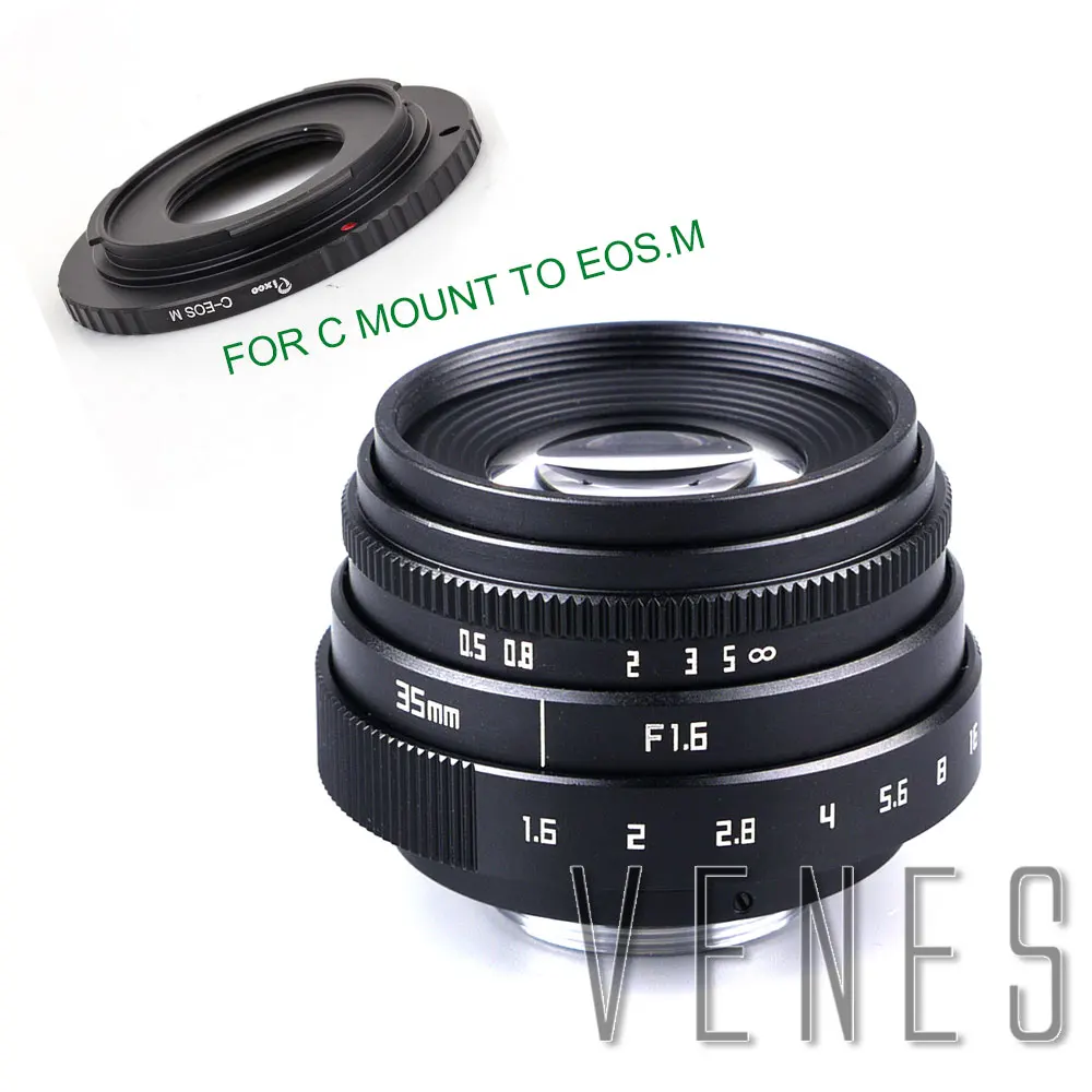 VENES мини-35mm f/1,6 APS-C ТВ объектив+ C Макро Кольцо адаптер для вспышки камеры адаптер объектива для камер Micro 4/3/для Pentax Q OM-DE-M10 II E-M5 IIE-M1 E-M5