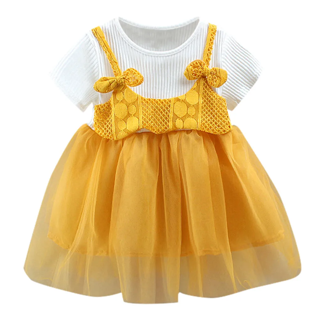 

kids clothes Girl Dress Bowknot Tulle Flower Princess dress Costume Party Dress Kid Dresses for Girl clothes Summer baby clothes