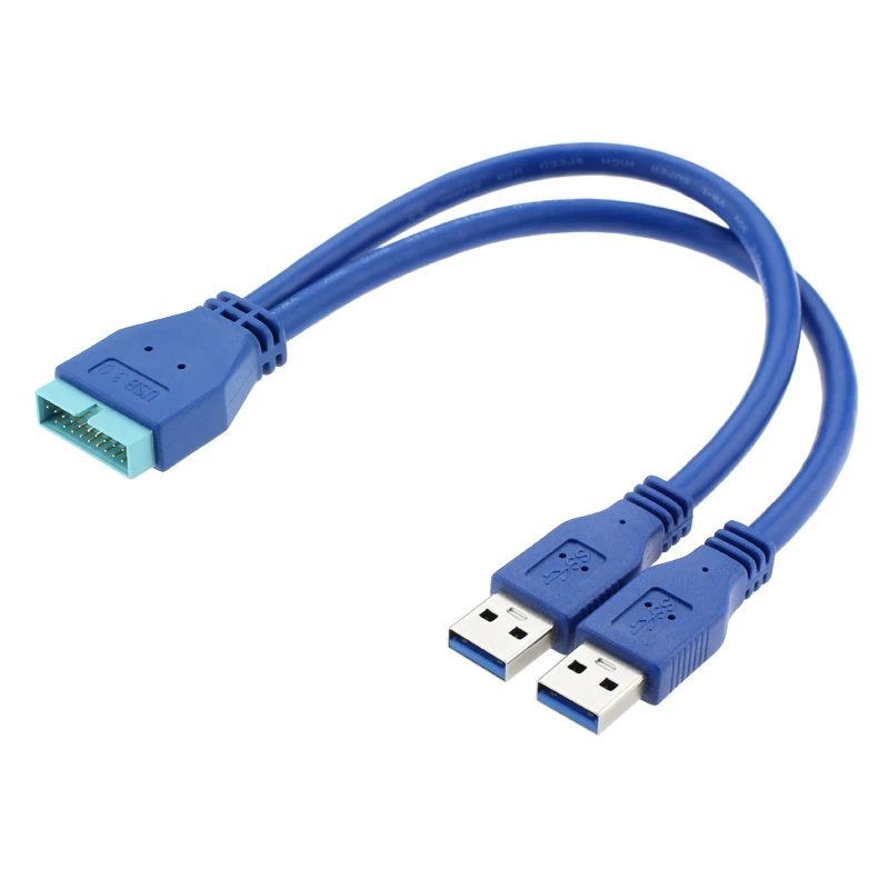 

ASUS Motherboard 20pin Header to 2 ports USB 3.0 A male cable 20cm