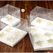 Прозрачная ПВХ коробка для кексов Кондитерская капкейков макарон коробки для печенья, кондитерских изделий запеканка, Маффин кекс окно коробки для упаковки 50 шт./лот