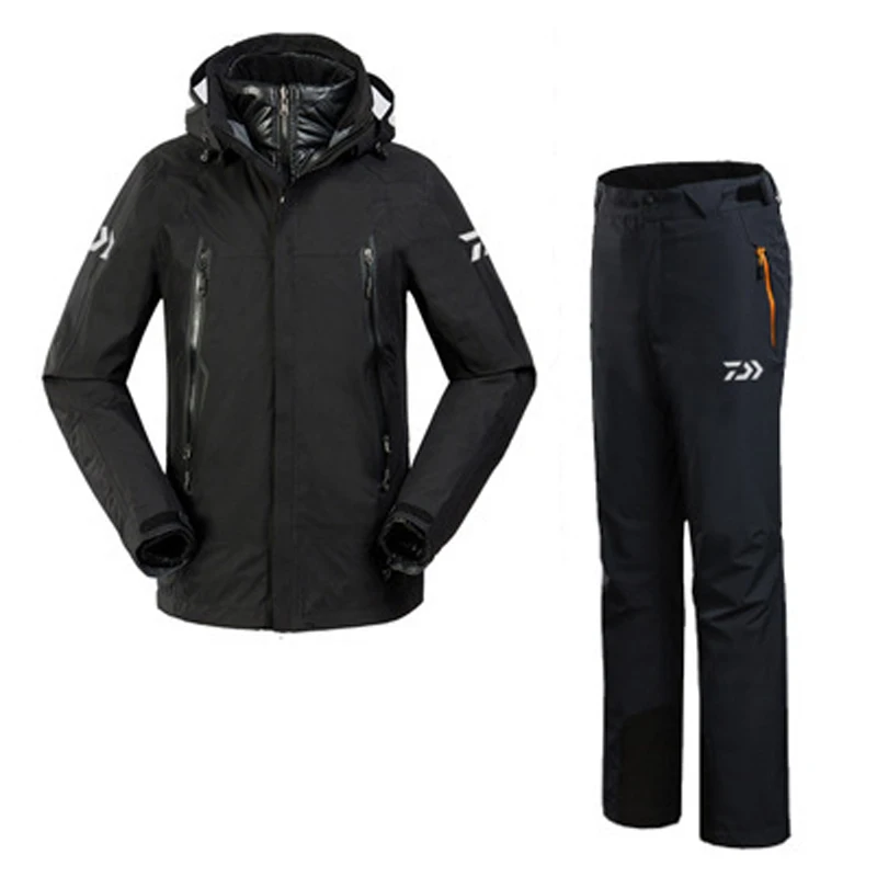 

Men Outdoor Sports Winter Removable Liner Fishing Clothes Pants Coat Suit Warm Jacket Waterproof Mountaineering Suit Set
