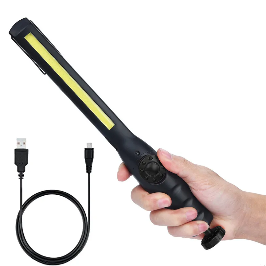 Рабочий фонарь USB Свет автомобиля COB перезаряжаемый COB светодиодный Тонкий открытый свет для чтения лампа фонарик Oct#3 - Испускаемый цвет: Black