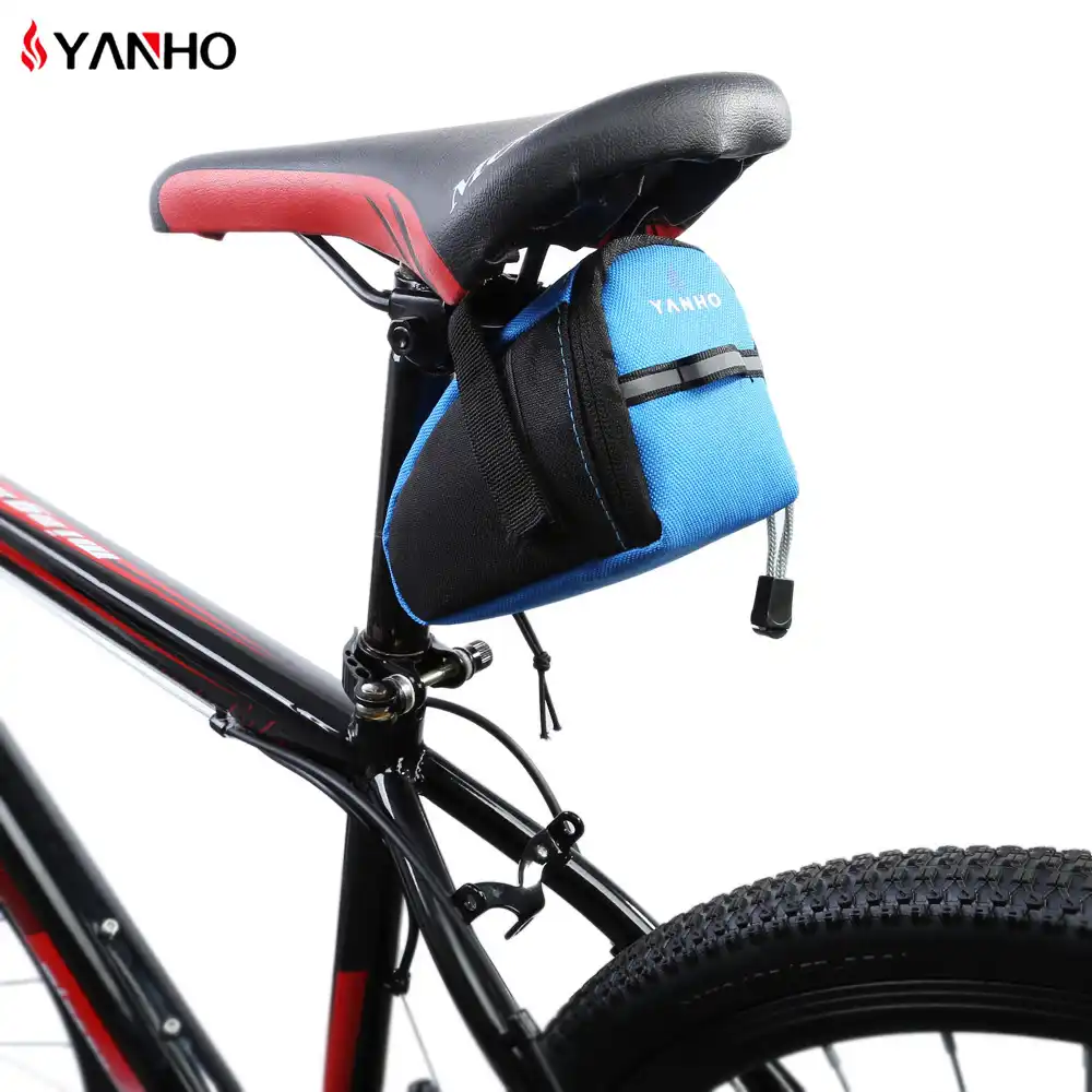 Bike Saddle Bag Portable Rainproof Seatpost Bag Oxford Cloth Back Seat Pouch for Road and Mountain Bike