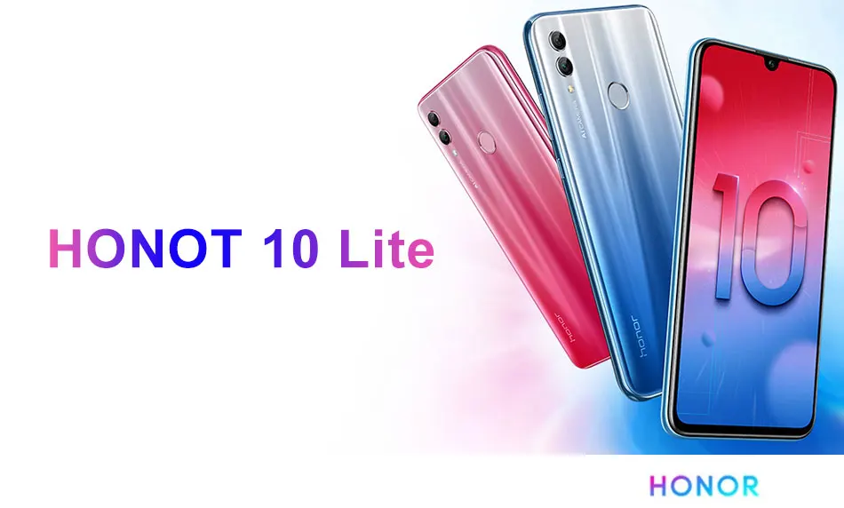 Мобильный телефон Honor 10 lite с глобальной версией, 4G LTE, четыре ядра, 6,21 дюймов, 3 Гб ОЗУ, 32 ГБ, 64 Гб ПЗУ, 24мп, 13мп, 2МП, Android 9, смартфон