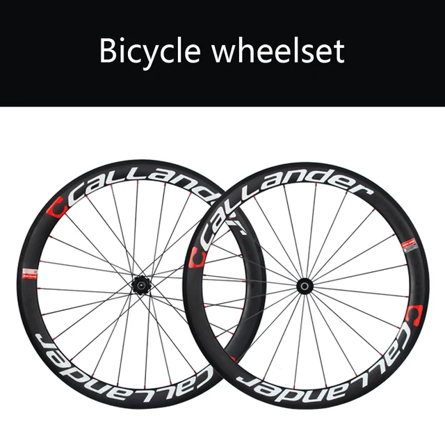 Best price at $626 Cheap CALLANDER 50mm Clincher Tubular Road Bike Carbon Wheels Bicycle RimsFOSS Hub Carbon Road Bicycle wheelset 1660g