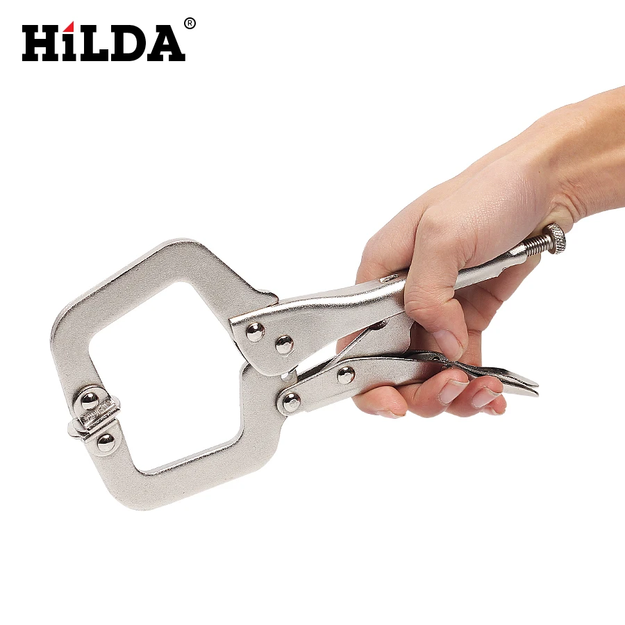 

HILDA 6/9/11 inches Alloy Steel C Clamp Hand Pliers Vise Grip Locking Welding Quick Pliers Wood Tenon Locator