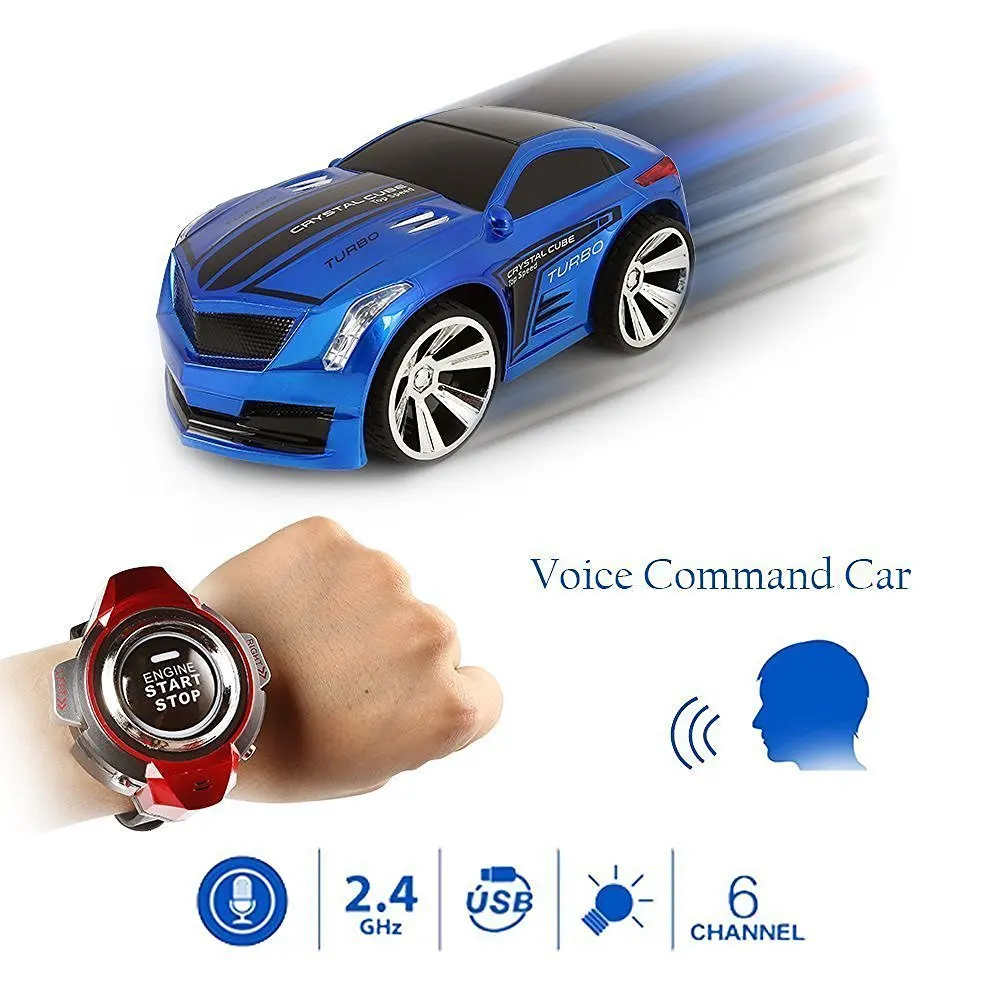 Voice Command RC Car Rechargeable 2.4Ghz Smart Watch Radio Control Creative Voice Activated Racing Cars Remote Control Vehicles
