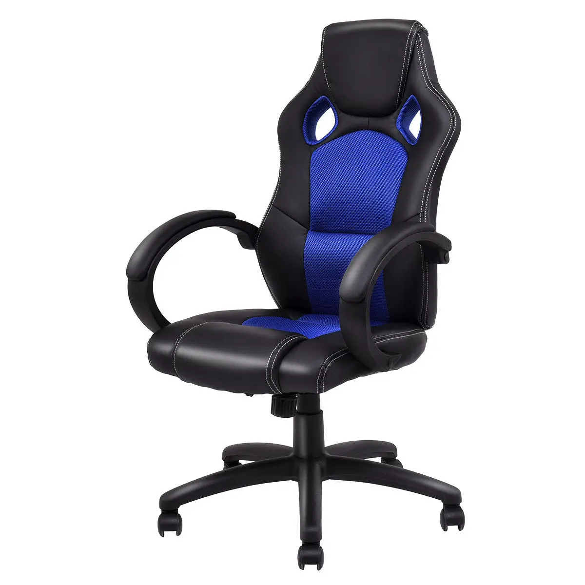 

Giantex PU Leather Executive Racing Style Bucket Seat Ergonomic Computer Gaming Chair Swivel Armchair Furniture HW54590BL