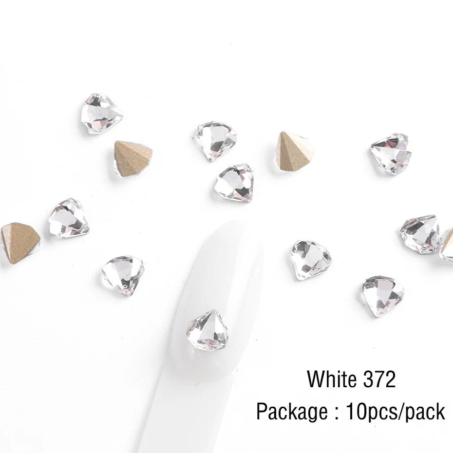 10pcs Crystal AB Flatback Diamond 6mm Nail Rhinestones 3D Strass Nail Art Glitter Gems Stones Charm Jewelry Manicure Decor LA792 (8)