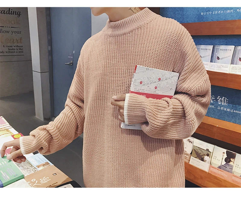 Модные ботинки с высокой меховой подкладкой свитер мужские свитера Зимние теплые свитера рождественские корейский стиль однотонная