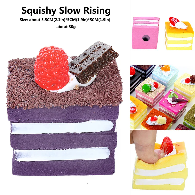 Squeeze Squishy Watermelon Slow Rising Simulation Stress Stretch Bread squish Fruit toy kids toys christmas free shipping - Цвет: cake