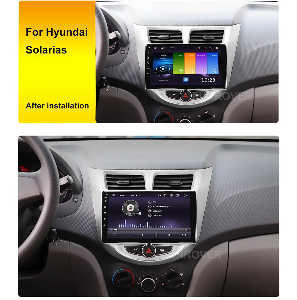 Clearance FUNROVER android 9.0 2.5D+IPS car dvd player For Hyundai Solaris Verna Accent 2008-2016 car radio gps navigation multimedia RDS 0