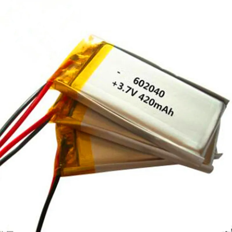 Free shipping by DHL Fedex 100pcs 602040 420mAh lithium Polymer battery 3.7V Li ion battery for