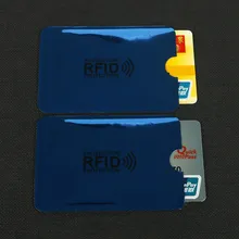 Manchon de carte Anti-Scan bleu, 10 pièces, protecteur de carte de crédit RFID, feuille d'aluminium Anti-magnétique Portable porte carte bancaire