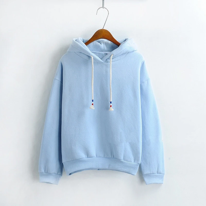  Loose sweet Fashion Women Hoodies 2020 New autumn and winter pure color sweatshirt female long slee