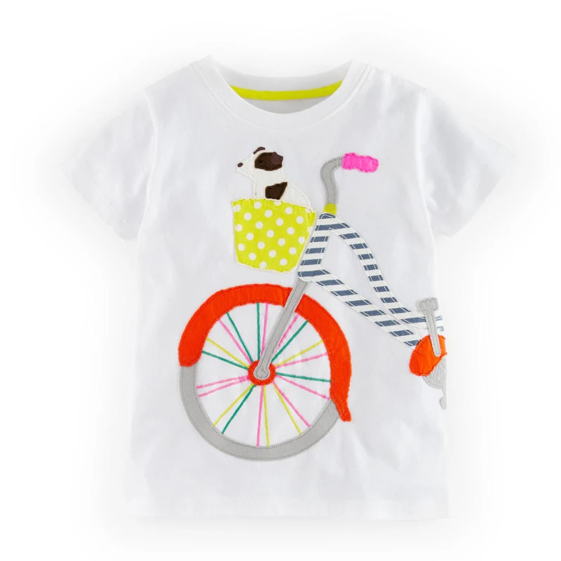 

2016 Special Offer Fashion Style Summer Children's Baby Boys Girls T-Shirt Cartoon Bicycle Puppy Boy T-Shirt Kids Tops Tees 2-7Y