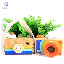 Игрушка камера милый мультфильм детский калейдоскоп деревянная игрушка ребенок Рождество День рождения комнаты декор Фотография деревянная камера подарок игры