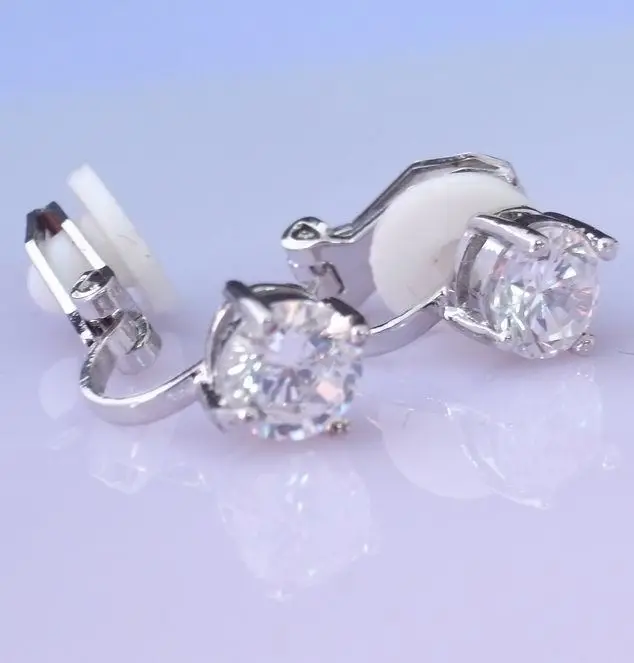 

Clip on earrings Zircon clip earrings for non pierced ears no ear hole 5mm unisex