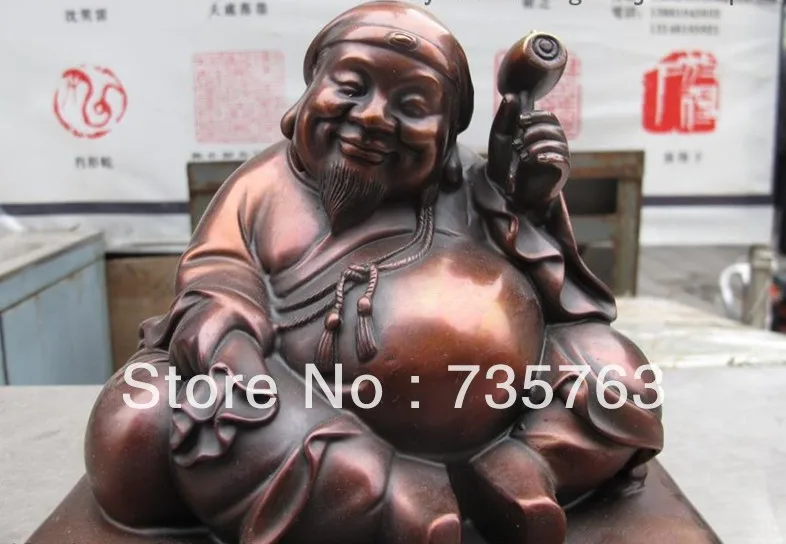 xiuli 00338 Tibet Buddhist Monastery red Bronze Mo ke and ROM Buddha Statue