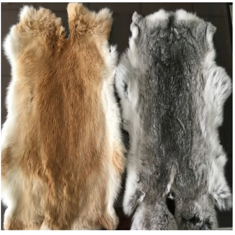 100 genuine rabbit fur rug , natural shaped real rabbit fur mat for