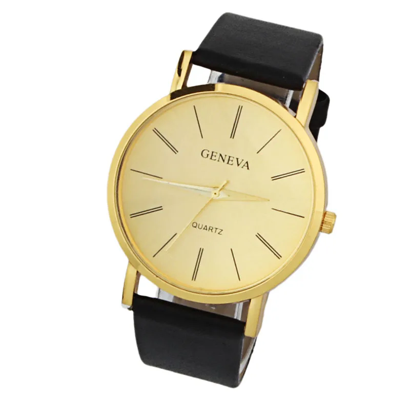 

Luxury Men Watch Superior 1PC Geneva Watch Gold Watches Trade Fashion Casual Dignified Simple Table Gift Levert Dropship Hot2017
