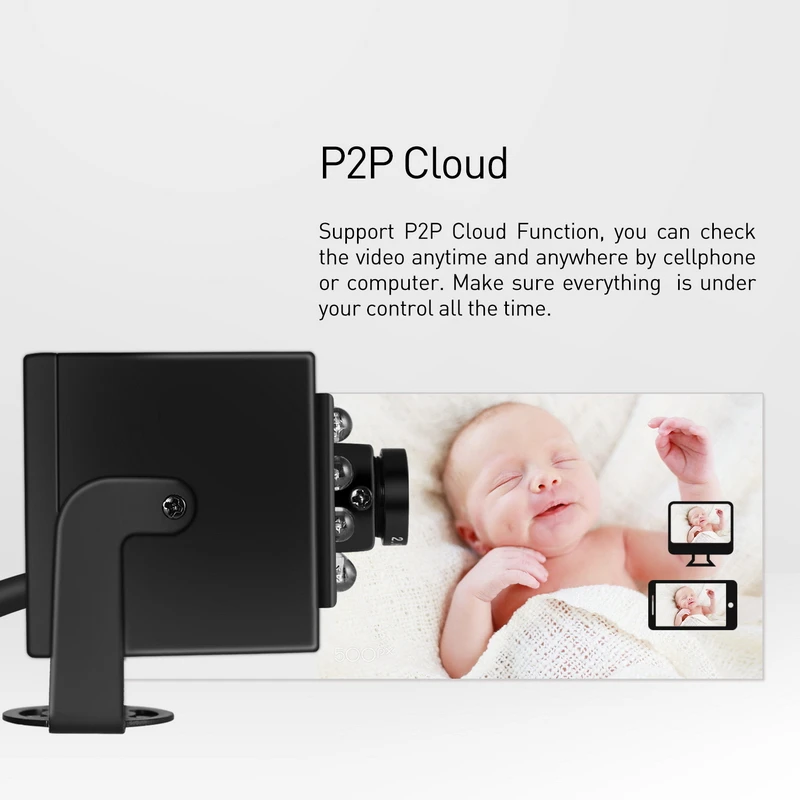 H.265 Мини HD 3MP IP камера светодиодный ИК для помещения 1296P / 1080P CCTV ночного видения P2P