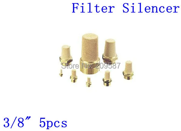 5pcs Pneumatic Filter Silencer Sintered Bronze 1/4" BSPT 