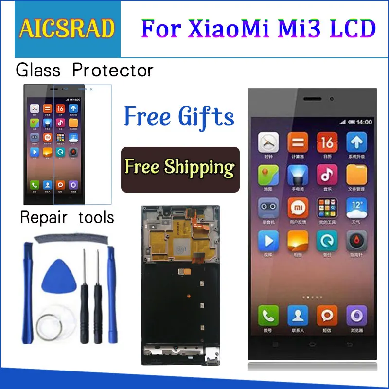 

TDS-CDMA WCDMA 5.0''LCD For XIAOMI Mi3 Display Touch Screen With Frame for Xiaomi Mi 3 LCD Display Replacement