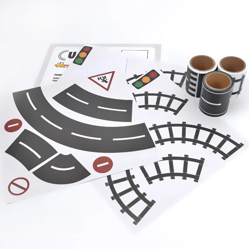 Road Tape for Car Toys Car Runway Adhesive Tape Play Room Floor Sticker Removable Track YJS Dropship