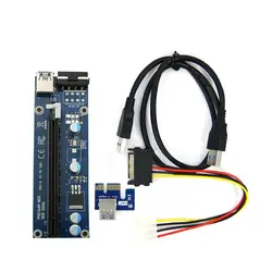 Kebidumei USB3.0 PCI-E PCI E Express 1X для 16X переходная карта Удлинительный кабель с 4Pin Molex Питание для Биткойн Майнер Litecoin