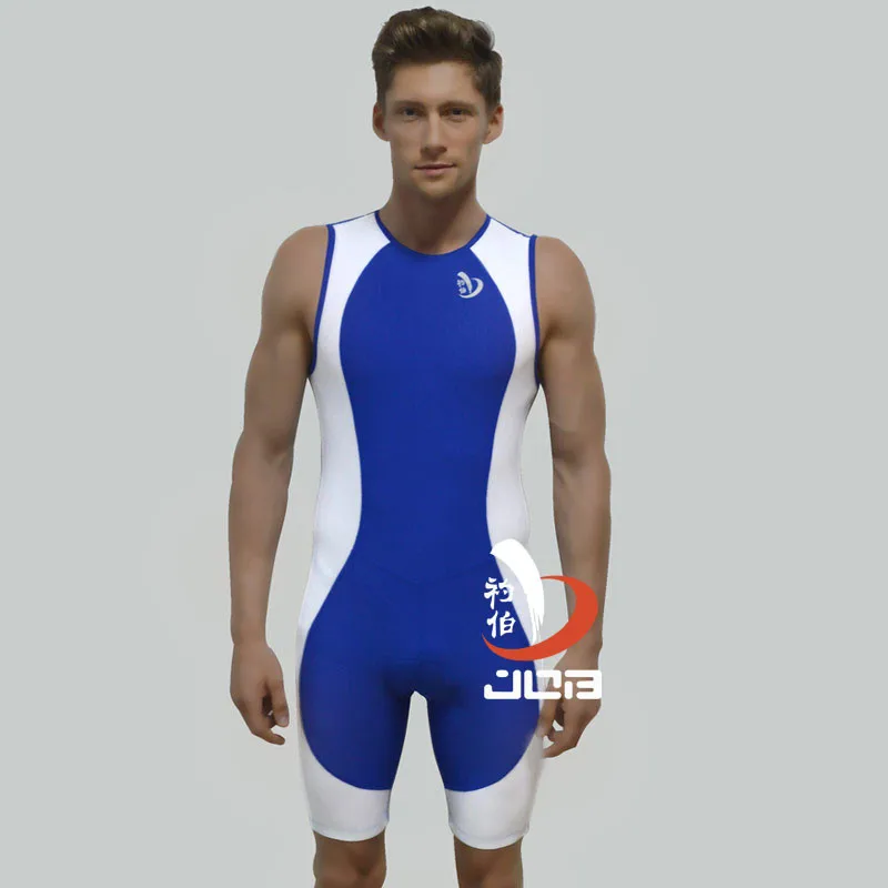 

Men's Sleeveless Summer one piece tri suit Cycling Skinsuit Unisex Triathlon Suit zipper tights conjoined cycling jumpsuit