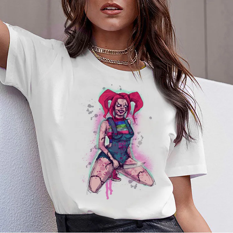 Chucky Horror Высококачественная крутая женская футболка уличная одежда ulzzang модная