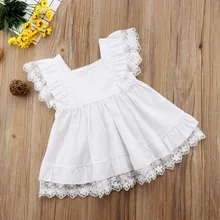 Белое Кружевное летнее праздничное платье для маленьких девочек; Вечерние Платья с цветочным рисунком; сарафан; белые кружевные платья для маленьких девочек; Сарафан