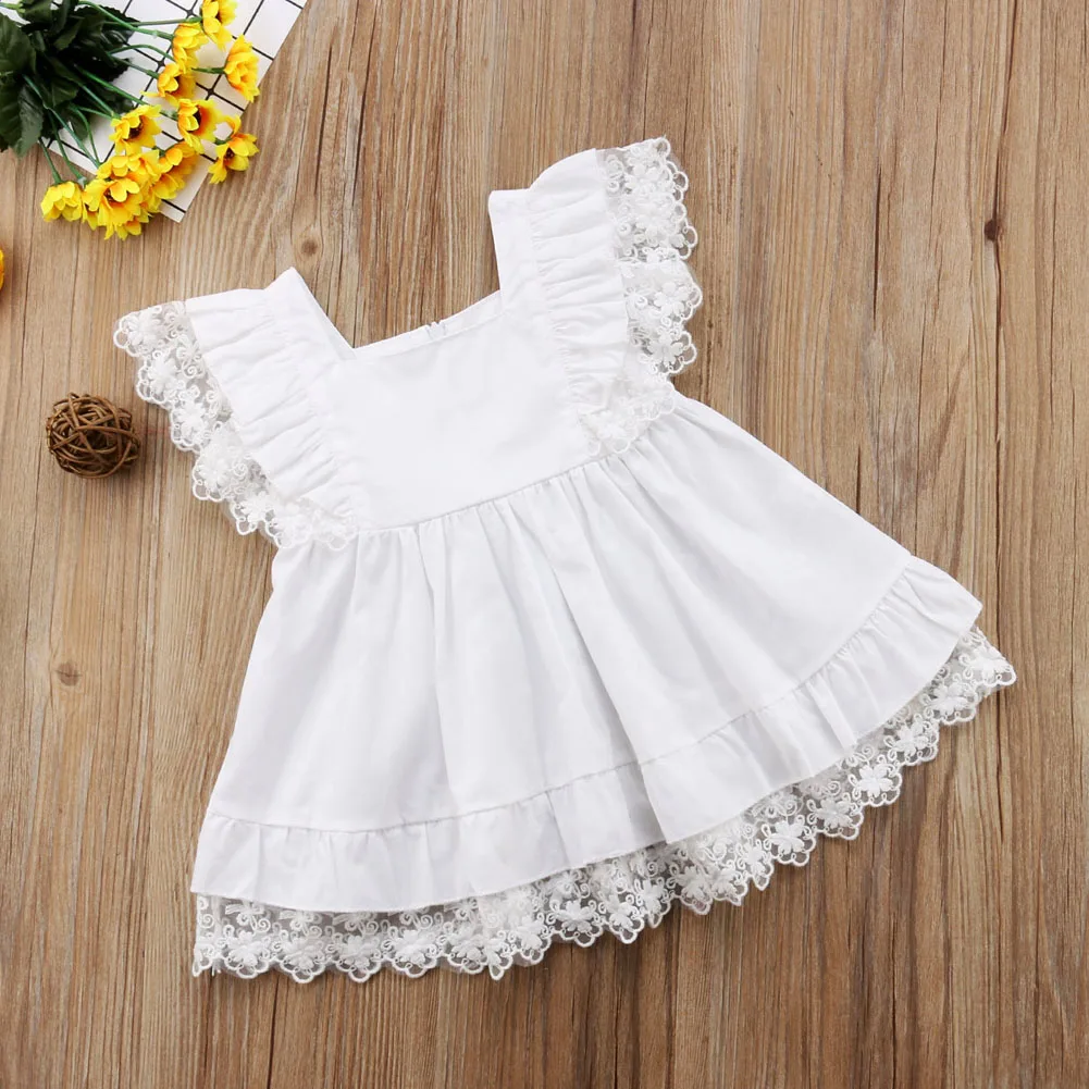 

White Lace Toddler Kids Girls Summer Floral Pageant Party Dress Dresses Sundress White Lace Toddler Kids Girls Dresses Sundress