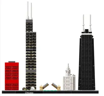 

10677 Chicago Skyline Architecture Building Blocks Sets City Classic Educational Toys for Kids gifts Compatible with lepines